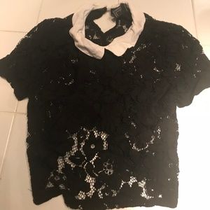 Women's collared lace blouse